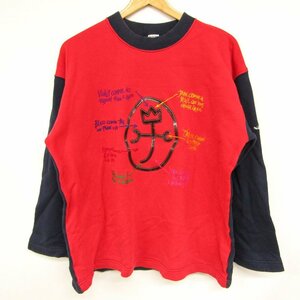 カステルバジャック 長袖Tシャツ スウェット スエット スポーツウエア キッズ 男の子用 160サイズ レッド JC de CASTELBAJAC