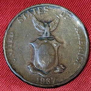 アメリカ領フィリピン　1センタボ青銅貨　1937年 　 玉ちゃんNo.1951