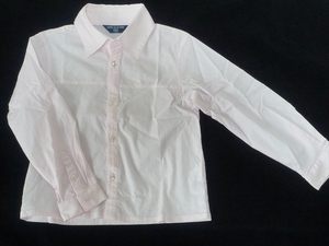 COMME CA DU MODE FILLE/コムサデモード「長袖シャツ/サイズ：１１０Ａ」薄いピンク色■日本製