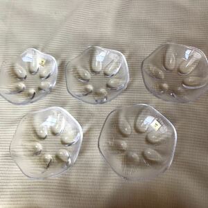 昭和レトロ　カガミクリスタル　ガラス器　小皿５枚