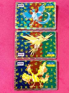 トップサン　ポケモン　カード　3枚セット　フリーザー　No.144 サンダー　No.145 ファイヤー　No.146プリズム　ホロ　Pokemon Topsun mint