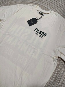 新品 未使用 フィルソン FILSON 半袖Tシャツ オフホワイト L コットン 柔らな生地感 アウトドア ミリタリー フィッシング 国内正規品