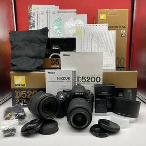□ Nikon D5200 デジタル一眼レフカメラ ボディ AF-S DX NIKKOR 18-55mm F3.5-5.6G VR / 55-300mm F4.5-5.6G ED VR レンズ 付属品 ニコン