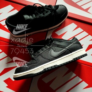 新品 正規品 NIKE ナイキ DUNK LOW RETRO PRM ダンク ロー レトロ プレミアム 黒 ブラック 白 27cm US9 箱付き