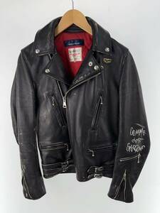 青山限定 Lewis Leathers ルイスレザー COMME des GARCONSコムデギャルソンKJ-J009 ライトニング 中綿 ダブルライダース ジャケット 34