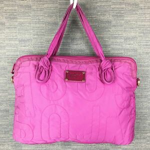 2way！MARC BY MARC JACOBS/マークバイマークジェイコブス　ハンド/トートバッグ　ピンク　ストラップ付　ビジネス？　管NO.B25-16