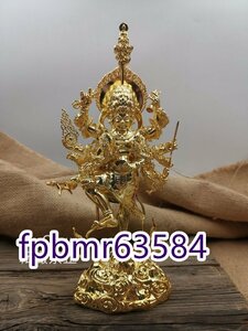 極美品★ 烏枢沙摩明王 金箔 切金 仏師手仕上げ品 仏像 仏教芸術品 響銅製磨き仕上げ 高さ15ｃｍ