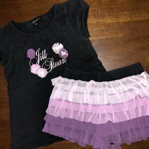 【JILL STUART NEW YORK／ジルスチュアート】セットアップ　半袖Tシャツ　キュロット　ショートパンツ　100㎝　中古　色あせ　難あり