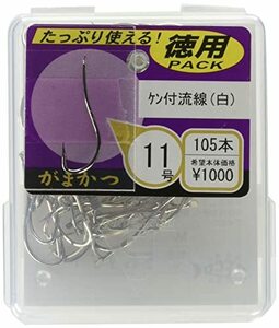 がまかつ(Gamakatsu) シングルフック ケン付流線 ザ・ボックス 8号 108本 白