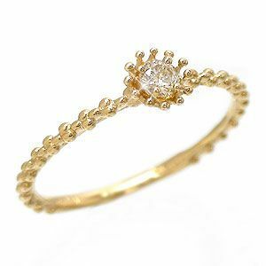 指輪 一粒 ダイヤリング ソリティア ダイヤモンド ミルククラウン k18ゴールド レディース ジュエリー アクセサリー