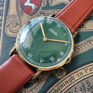 rolex ロレックス　マルコーニ　1910　グリーンーダイヤル　ステンレス　手巻き　動作良好　メンズ腕時計