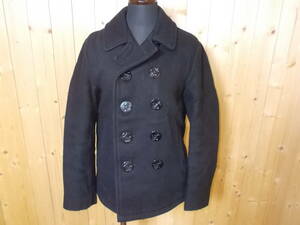 a971◆SCHOTT U.S.740N PEA JACKET◆サイズ13 小さい レディース ショット ピーコート USA製 アメリカ製 黒色 ㈱ボーイズ 中綿入り 暖か 4K