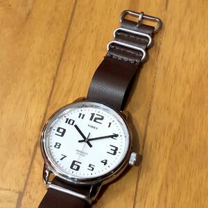 【即決/送料無料】 TIMEX タイメックス ビッグイージーリーダー 42mm ミリタリーウォッチ 白文字盤 クォーツ NATOベルト 中古腕時計