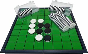 マグネット-テーブルゲーム磁石を備えた両面折りたたみボード付き白黒棋-折りたたみ収納可能でプレゼントにもぴったり -ぶつかってもズ
