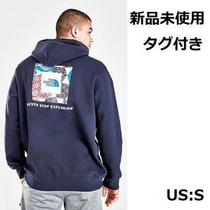 ノースフェイス メンズ パーカー US:S 裏起毛 ネイビー プルオーバー 長袖 The North Face Box NSE Pullover Hoodie Navy