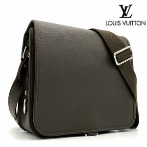 美品★LOUIS VUITTON ルイヴィトン アンドレイ タイガ メッセンジャーバッグ ショルダーバッグ レザー ブラウン グリズリ M32482 斜め掛け