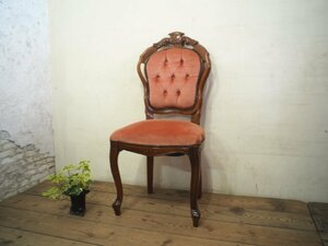 タD0386◆⑥イギリスビンテ―ジ◆猫脚デザインの古い木製チェア◆英国家具 椅子 イス カフェ ロココ調 レトロ ダイニングチェアN卸