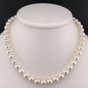 E04-6178 鑑別書付き☆アコヤパールネックレス 8.0mm~8.5mm 40cm 39.8g ( アコヤ真珠 Pearl necklace SILVER オーロラ jewelry )