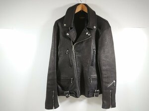 FINECREEK&CO ファインクリークアンドコー ライダース ジャケット サイズ42 XL ダブルライダース レザー 鹿 ディア メンズ ユーズド 1