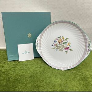 ★☆未使用保管品/西洋磁器 ボーンチャイナ MINTON/ミントン HADDON HALL TRELLIS プレート/大皿/イングランド製/サイズ画像参照