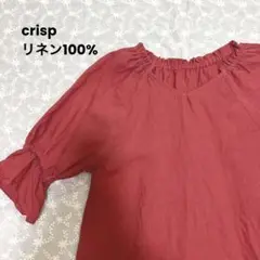 crisp ピンクリネンブラウス　フリーサイズ