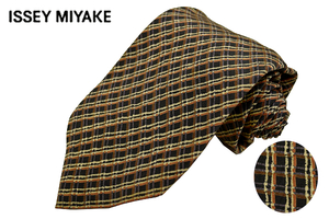 N-1946★送料無料★im product アイムプロダクト ISSEY MIYAKE イッセイミヤケ★日本製 格子チェック柄 シルクネクタイ