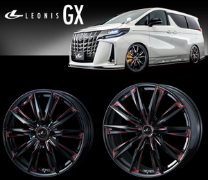 [業販限定販売] [新品] [20インチ] [LEONIS GX] [8.5J+35] [245/40R20] [レクサス NX] [4本SET] [レオニス] [BK/SC(RED)] [weds]