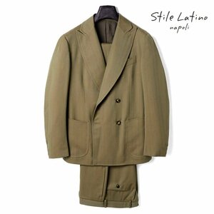 ◆【Stile Latino(スティレラティーノ)/春夏/ウールヘリンボーンソラーロ4Bダブルスーツ(EMILIO)】[stl2370181-50]