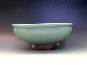 鉢■青磁の鉢 三つ足 灰器 平鉢 古玩 唐物 中国 古美術 時代物 骨董品■ 