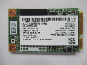 Intel SSDMCEAC180A3L MSATA SSD 180GB Used
