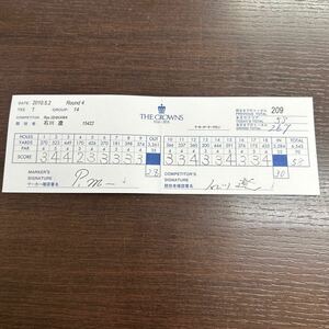 GOLF ゴルフ 石川遼 世界最小スコアー【第51回 中日クラウンズ最終日の奇跡 中日クラウンズの歴史 スコアーカード　非売品