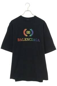 バレンシアガ BALENCIAGA 570805 TEV53 サイズ:M BBロゴプリントTシャツ 中古 FK04
