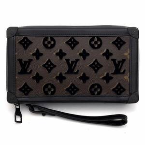 d663 ◇超美品◇ LOUIS VUITTON ルイヴィトン ソフトトランク リストレット モノグラム・タフタージュ クラッチ セカンドバッグ M45061