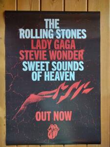 【即決/送料込】 THE ROLLING STONES LADY GAGA STEVIE WONDER SWEET SOUNDS OF HEAVEN 告知ポスター B2サイズ