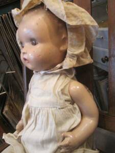 超希少！アメリカンアンティーク　1900年代　コンポジション赤ん坊ドール人形 ヴィンテージ /アールヌーヴォーparisイギリス蚤の市フランス