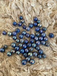 珍しい　本黒真珠 青色 ブルー系　約６ｍｍ以上 １個玉 ばら売り