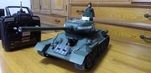 ■1/16ＲＣソビエト中戦車Ｔ34-85タミヤメカ搭載・フルオペ完成品，プロポ付き！！