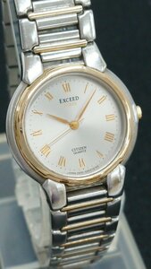 稼動品!! CITIZEN/シチズン EXCEED EUROS/エクシード ユーロス シリーズ レディース コンビカラー ローマ数字 ウォッチ USED品 2930-296818