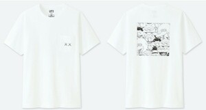 新品 白 150 キッズ レディース ユニクロ カウズ セサミストリート KAWS エルモ Tシャツ コラボ ホワイト ポケットTシャツ