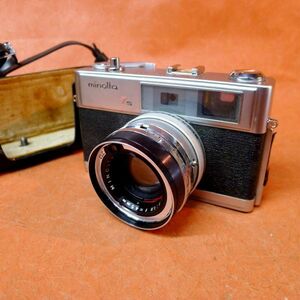 b120 ジャンク MINOLTA HI-MATIC 7S レンジファインダー ケース付 サイズ:幅約14cm 高さ約8.5cm 奥行約8.5cm/60