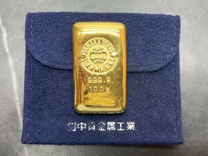 Y832/999.9純金 FINE GOLD インゴット田中貴金属 100g バー 資産価値 Gold Bar K24　日本 JAPAN