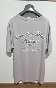 【一度使用のみ新品同様】Christian Diorアトリエ刺繍Tシャツ　パープル　XL希少サイズ