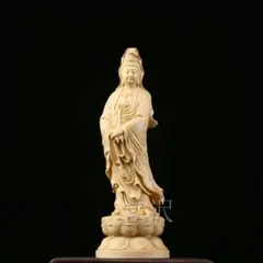 極上品  持珠観音菩薩  供養品 木彫仏像 仏教工芸品  精密細工   商売繁盛