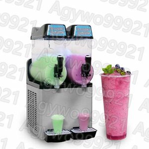商業的2X12Lタンクアイススラッシュマシン600W、マルガリータスムージー冷凍ドリンク冷却飲料製造機 アイスジュースティーコーヒー