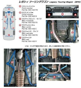 【CUSCO/クスコ】 パワーブレース フロアーリヤ スバル レガシィ ツーリングワゴン/レガシィB4 BP5,BPE/BL5 [684-492-R]