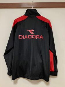す1345 DIADORA ディアドラ ジャージ トラックジャケット L ブラック/レッド ロゴ刺繍