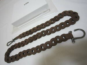 新品同様23SS♪リドム LIDNM ライフ レザー チェーン ウォレット コード Llife LEATHER CHAIN WALLET CODE♪ASH BROWN アッシュ ブラウン茶