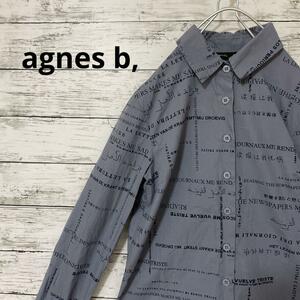 agnes b, 総柄シャツ メッセージ 個性的 お洒落 入手困難