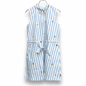 TOMMY HILFIGER × DISNEY STRIPE SHIRT DRESS シャツドレス 12-14 ホワイト ライトブルー KG07488 トミーヒルフィガー ディズニー
