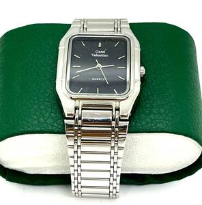 【腕時計】中古　美品　Garel　Valentino　ガレル・バレンチノ　メンズ　クォーツ腕時計　稼働品　ブラック　シルバー/3593-4